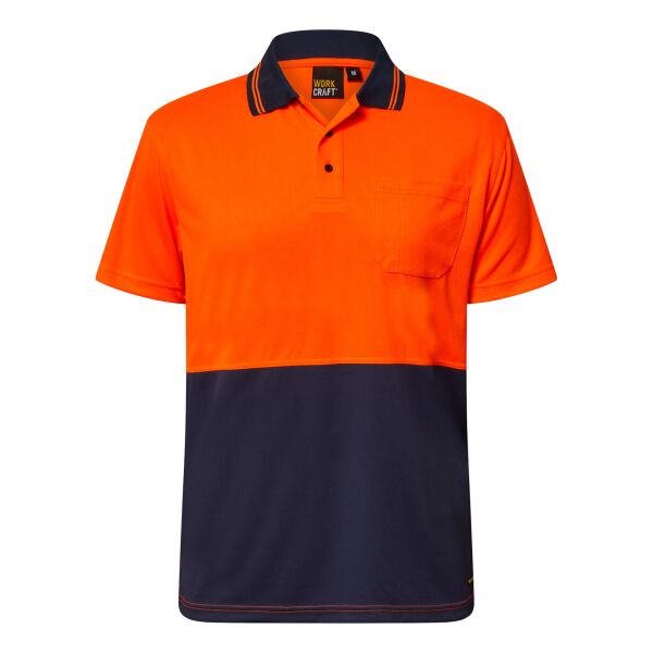 Hi Vis Lightweight Short Sleeve Micromesh Polo with Pocket Thumbnail